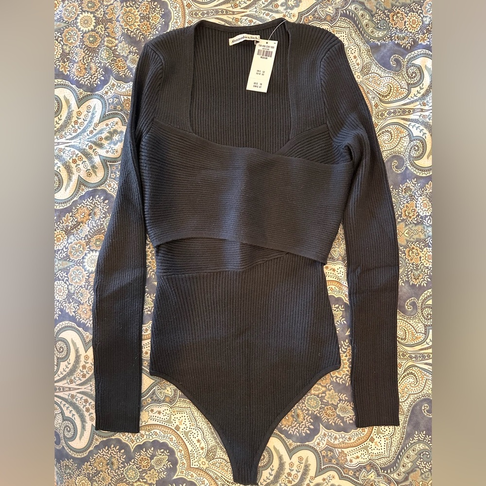 NWT Abercrombie and Fitch black bodysuit